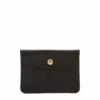 Il Bisonte Black Snap Leather Passport Case