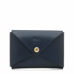 Il Bisonte Navy Blue Envelope Leather Card Case