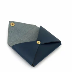 Il Bisonte Navy Blue Envelope Leather Card Case -Clothing Shop unnamed file 226