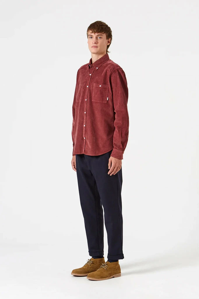 Edmmond Studios Brick Red Corduroy Button Down Shirt 2 Edmmond Studios Brick Red Corduroy Button Down Shirt - Image 2