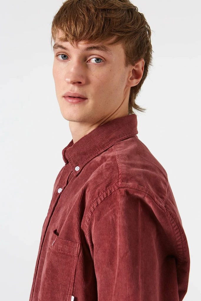 Edmmond Studios Brick Red Corduroy Button Down Shirt 5 Edmmond Studios Brick Red Corduroy Button Down Shirt - Image 5