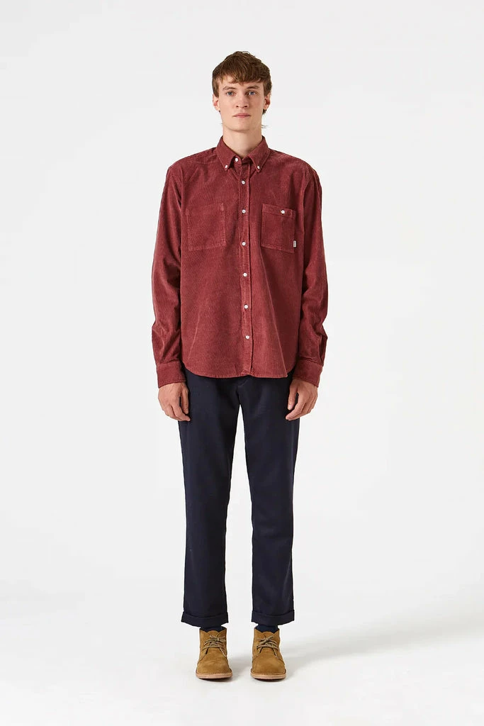 Edmmond Studios Brick Red Corduroy Button Down Shirt 6 Edmmond Studios Brick Red Corduroy Button Down Shirt - Image 6
