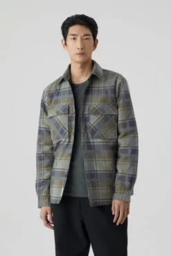 Closed Brown Plaid Workwear Shirt Jacket
