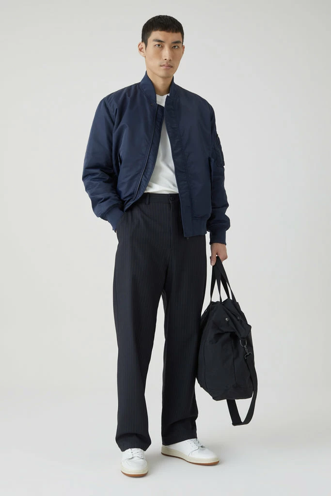 Closed Navy Blue Nylon Bomber Jacket 4 Closed Navy Blue Nylon Bomber Jacket - Image 4