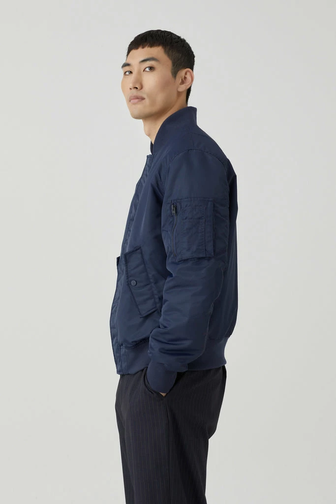 Closed Navy Blue Nylon Bomber Jacket 5 Closed Navy Blue Nylon Bomber Jacket - Image 5