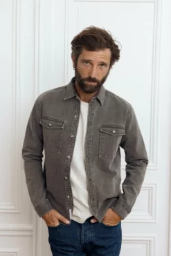 Cuisse De Grenouille Washed Grey Paris Over Shirt