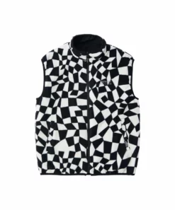 Gramicci Blue Check Fleece Nylon Reversible Vest