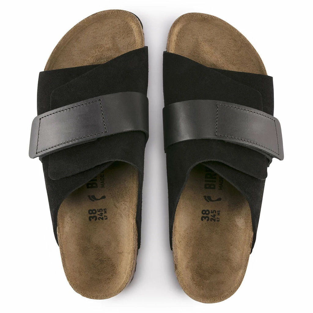 Birkenstock Black Kyoto Oiled Leather Suede Leather 1 Birkenstock Black Kyoto Oiled Leather Suede Leather