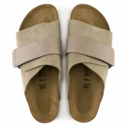 Birkenstock Taupe Kyoto Nubuck Leather Suede Leather