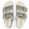 Birkenstock Stone Coin Grey Arizona Shearling Sandal