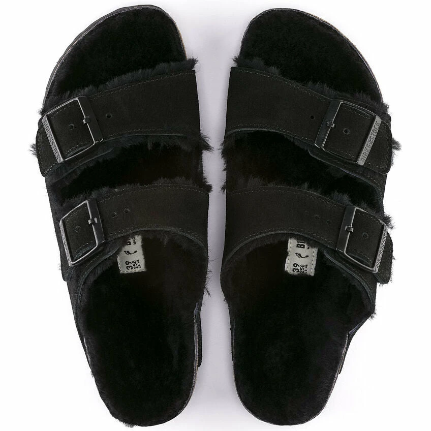 Birkenstock Black Arizona Shearling Sandal 1 Birkenstock Black Arizona Shearling Sandal