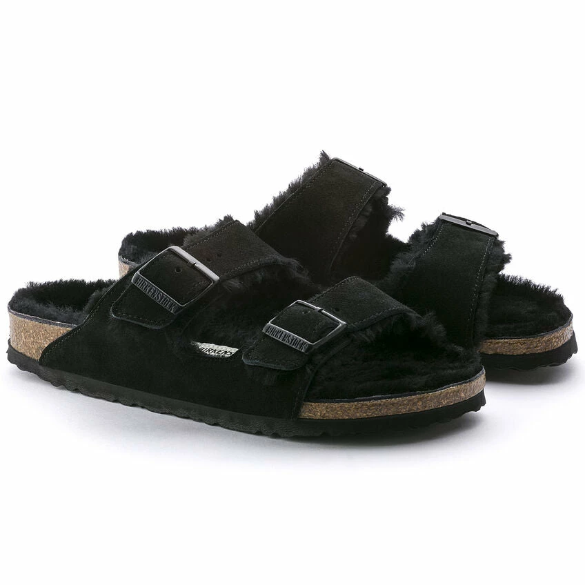 Birkenstock Black Arizona Shearling Sandal 2 Birkenstock Black Arizona Shearling Sandal - Image 2
