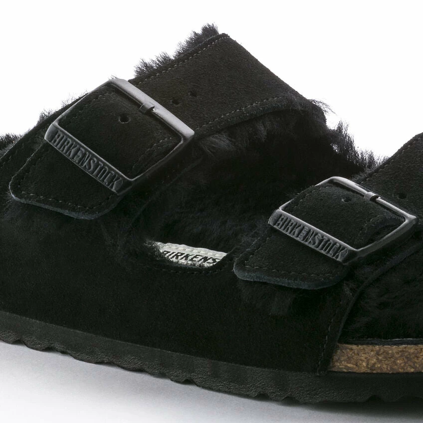 Birkenstock Black Arizona Shearling Sandal 3 Birkenstock Black Arizona Shearling Sandal - Image 3