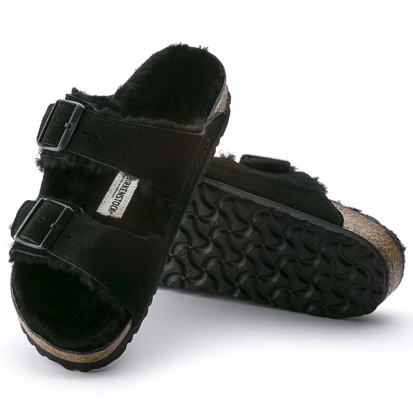 Birkenstock Black Arizona Shearling Sandal 5 Birkenstock Black Arizona Shearling Sandal - Image 5
