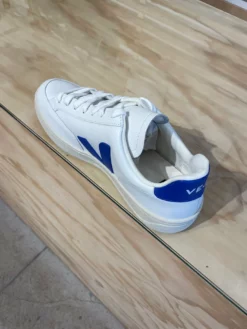 Veja Men's V-12 White Paros Blue Leather Sneaker -Clothing Shop unnamed file 637