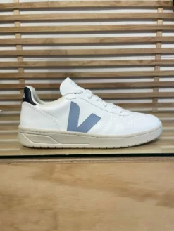 VEJA Men's V-10 Steel White Nautico Vegan Sneaker