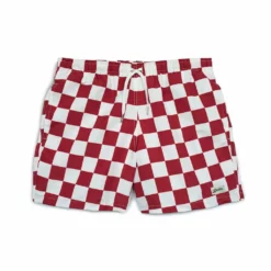 Bather Black Checkerboard Print Swim Trunk