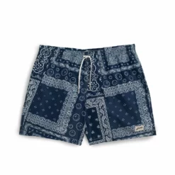 Bather Black Bandana Print Swim Trunk
