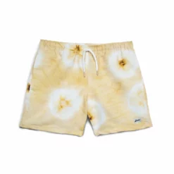 Bather Lemon Yellow Ne Maki Shibori Print Swim Trunk