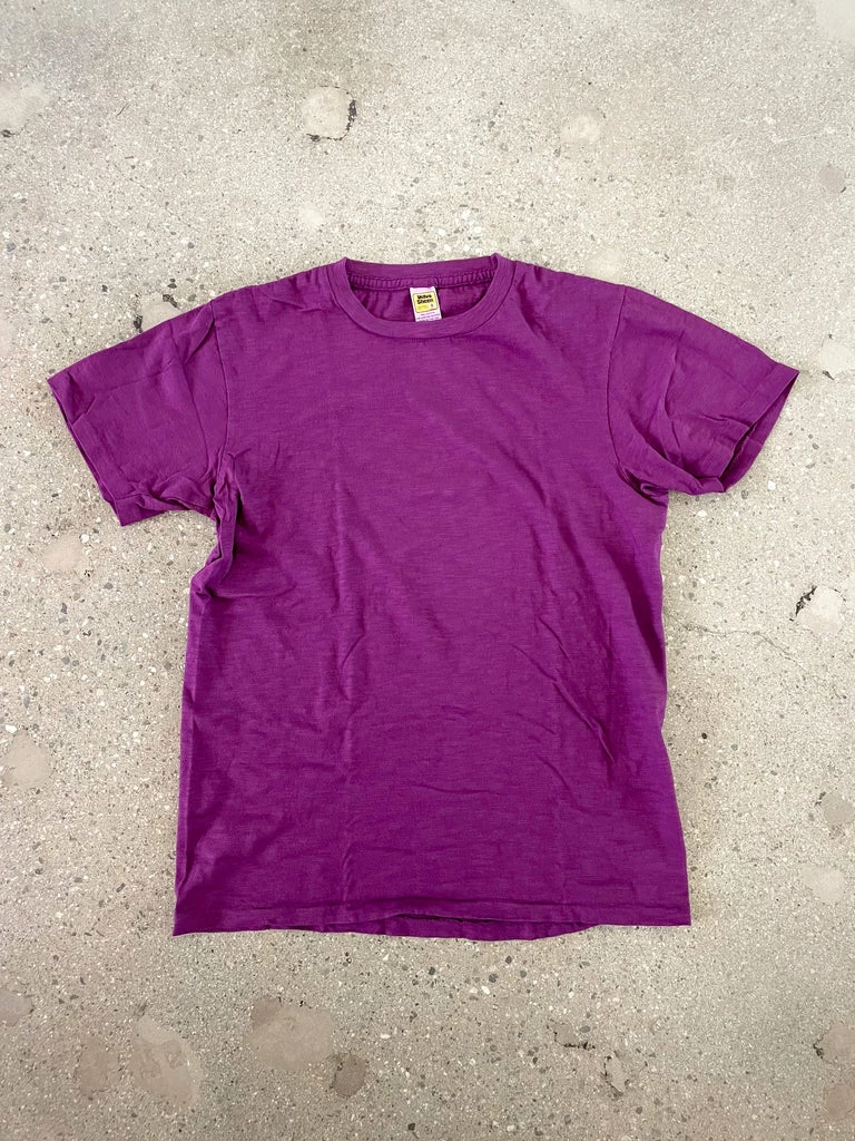 Velva Sheen Eggplant Purple Rolled T-Shirt 1 Velva Sheen Eggplant Purple Rolled T-Shirt